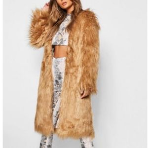 BooHoo Shaggy Faux Fur Coat